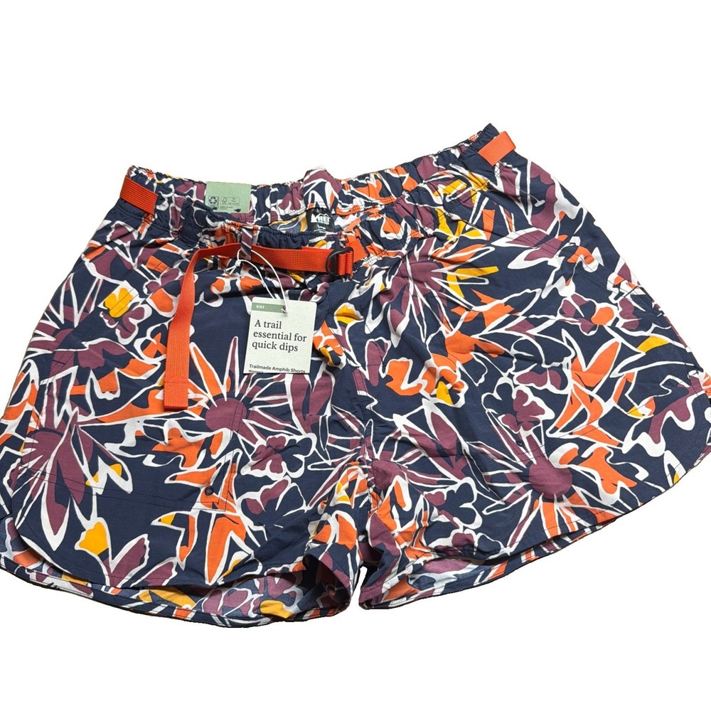 REI Trail Made Amphib Shorts Hiking Hike Swim Camp Colorful UPF NWT Womens Large